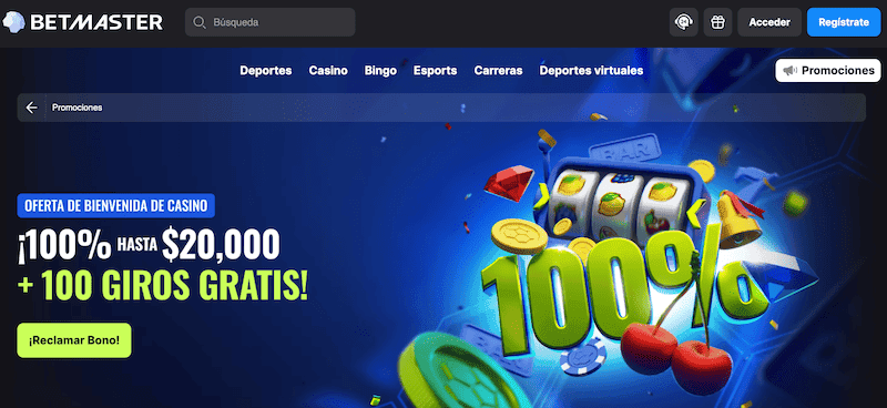 Bono bienvenida Betmaster Casino