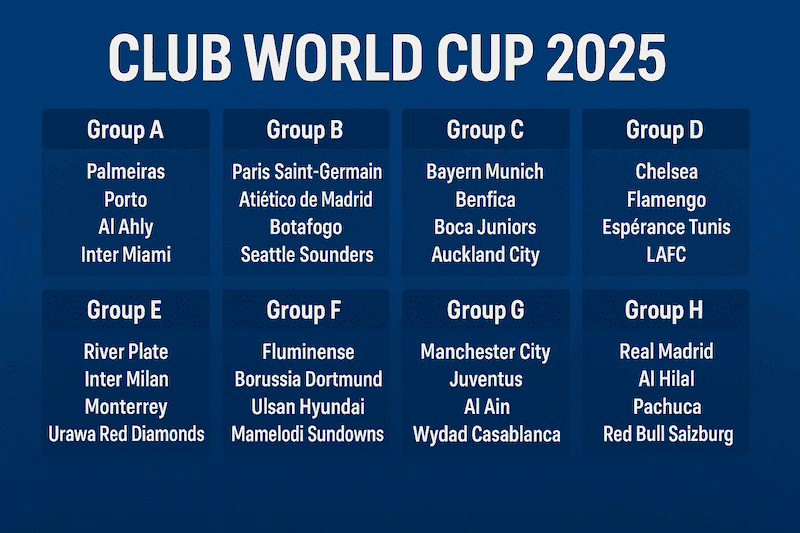 Mundial de Clubes 2025: Así quedaron los grupos del torneo que se jugará en Estados Unidos